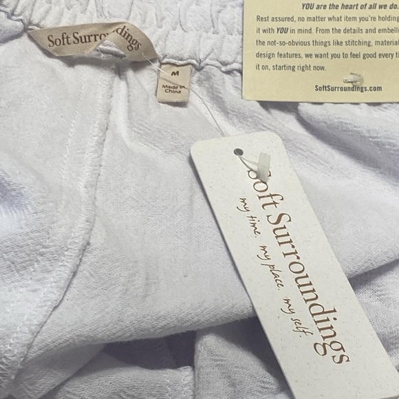 NWT, lightweight, and airy White Linen Pants, see measurements in photos below. - Picture 8 of 9